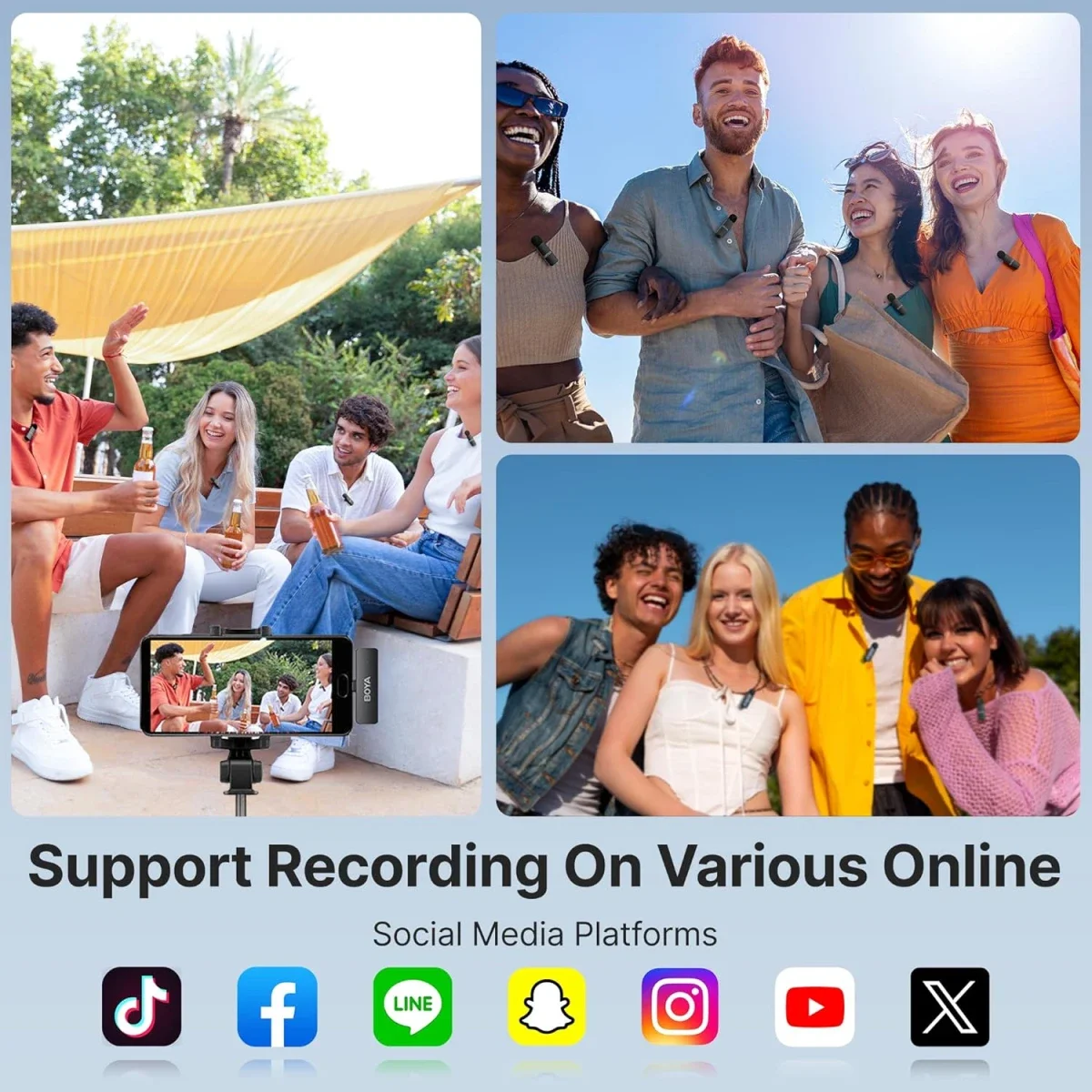Boya BY-V4U 4-Channel Wireless Lavalier Microphone with USB-C Charging Case - Thumbnail 6