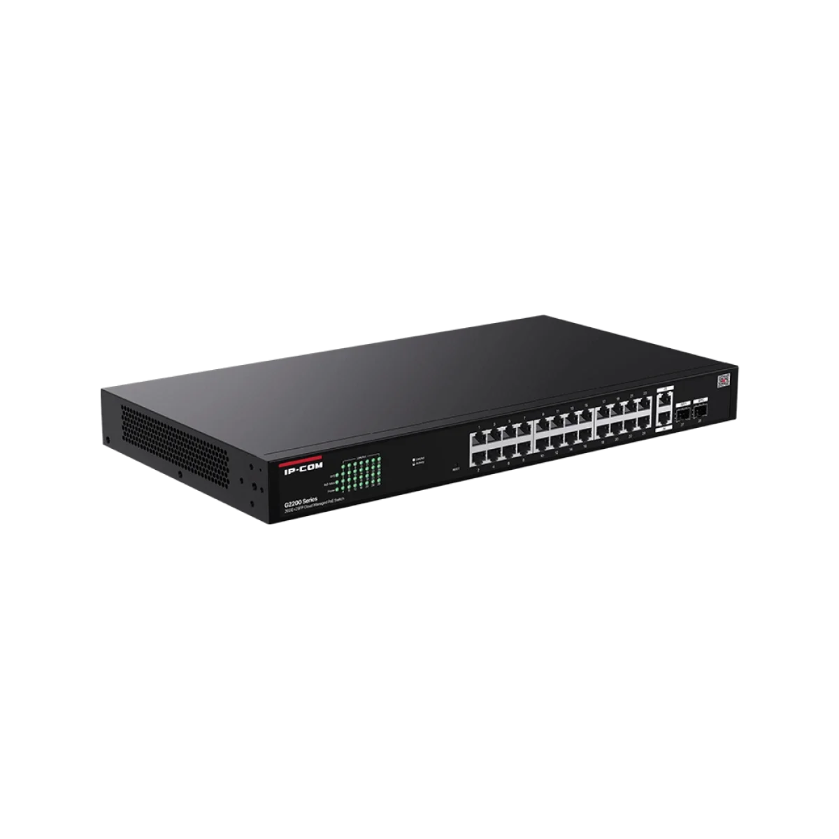 IPCOM 28-Port Cloud-Managed Gigabit PoE+ Switch with 24 PoE+ Ports and 2 SFP Uplinks - Thumbnail 2