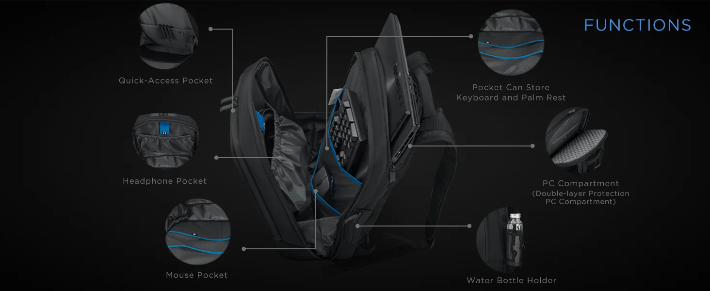 حقيبة ظهر Lenovo Legion 17 إنش Armored Backpack II للابتوبات المخصصة للألعاب - Thumbnail 8