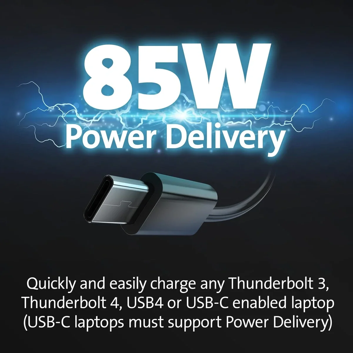 محطة لمجموعة واسعة من المنافذ Kensington SD4839P 9 في 1 USB-C بدون تعريف بقدرة 85W PD وسرعة 10Gbps لون أسود - Image 8