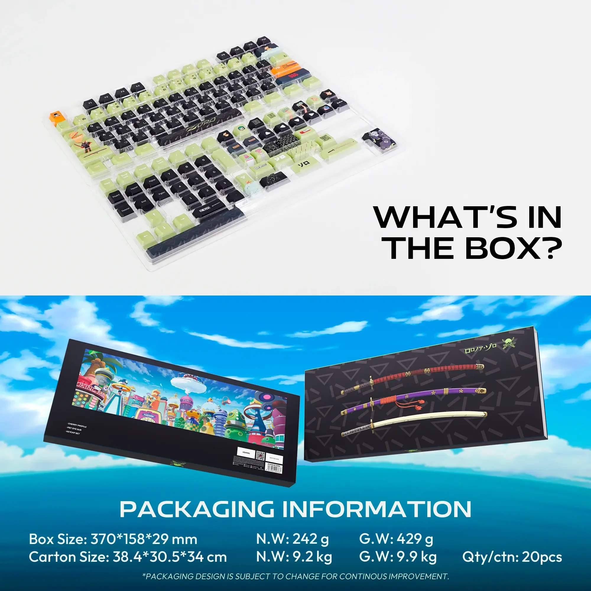 Fantech MK921 ACK03 One Piece Roronoa Zoro Egghead Edition Wireless Mechanical Gaming Keyboard - Image 5