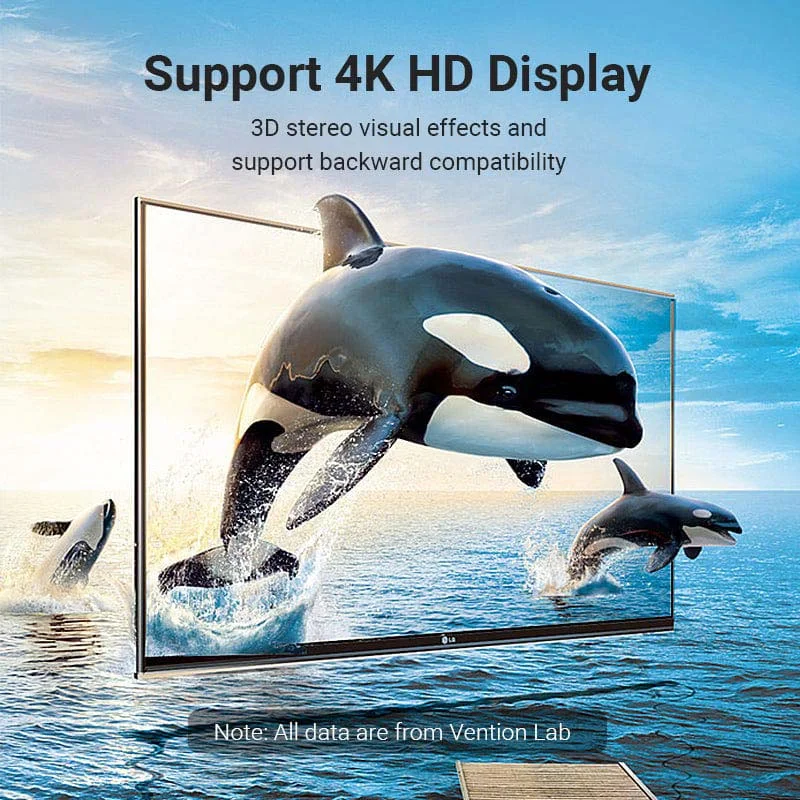 محول Vention AIPB0 HDMI ذكر إلى أنثى عمودي مسطح بزاوية 90° - Image 12