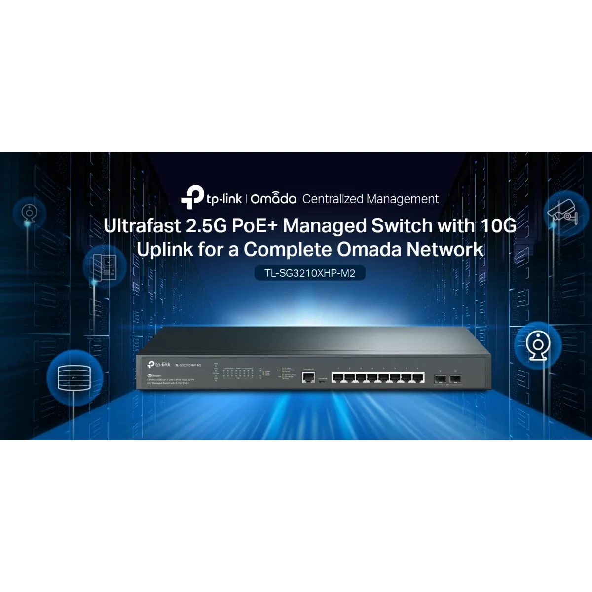 سويتش TP-LINK TL-SG3210XHP-M2 جيت ستريم 8 منافذ 2.5G L2+ مُدار مع PoE+ ومنفذي 10G SFP+ - Image 1