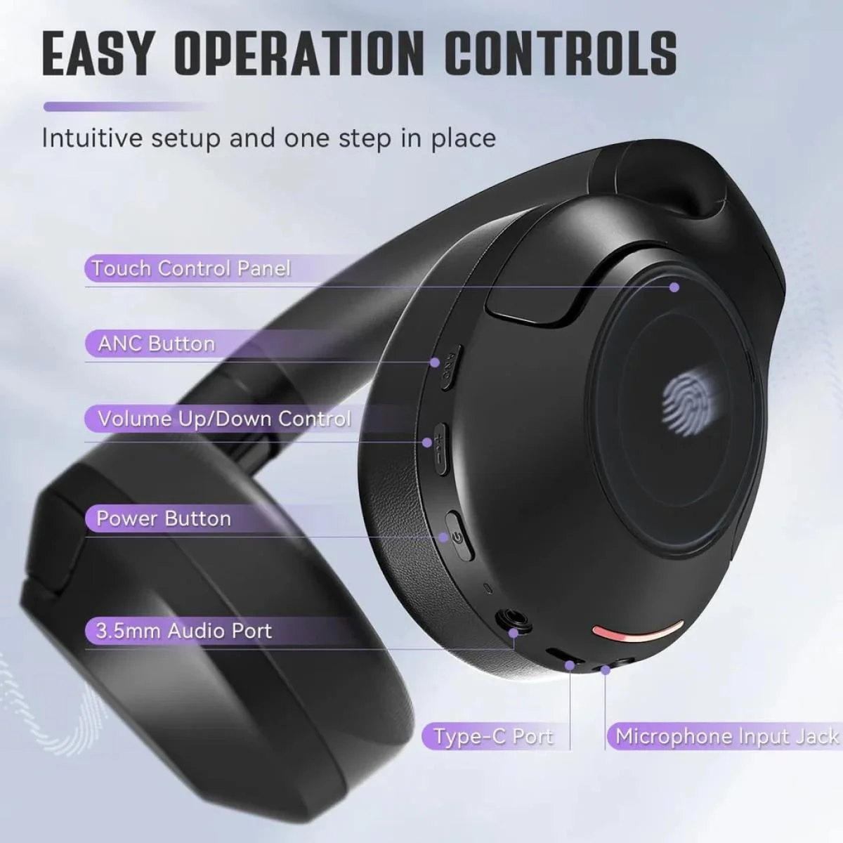 سماعة رأس FIFINE X3 لاسلكية فوق الأذن مع إلغاء الضوضاء النشط وBluetooth 5.3 وميكروفون بوم قابل للفصل - Image 2