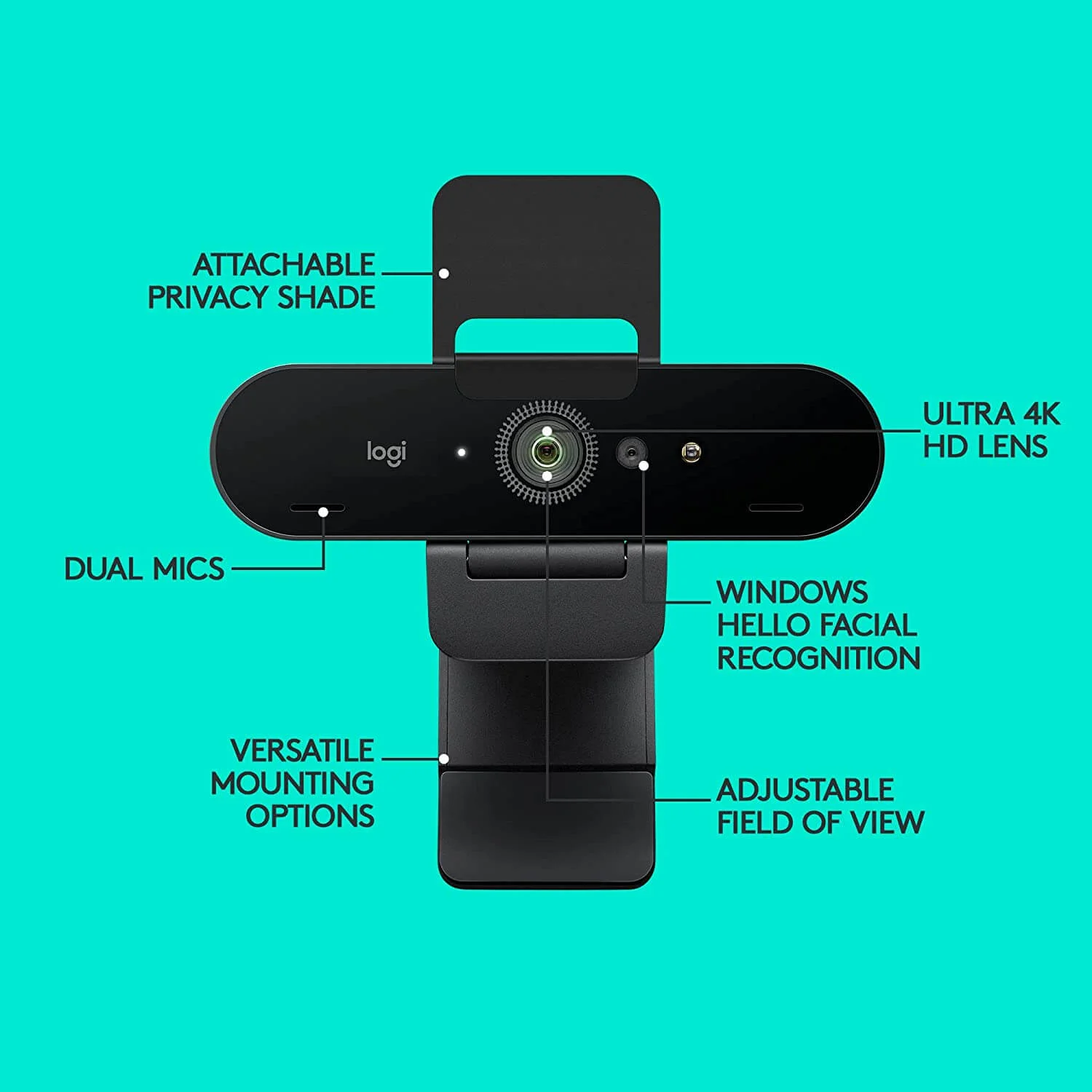 Logitech BRIO C1000e Ultra HD 4K Pro Business Webcam - Thumbnail 6