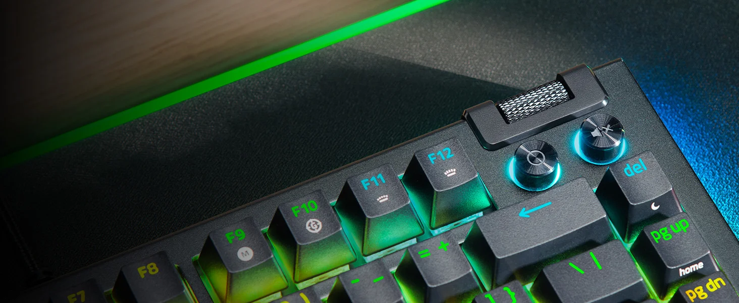 كيبورد ألعاب Razer BlackWidow V4 75% ميكانيكي قابل لتبديل السويتشات مع سويتشات برتقالية لمسية - أسود - Thumbnail 12