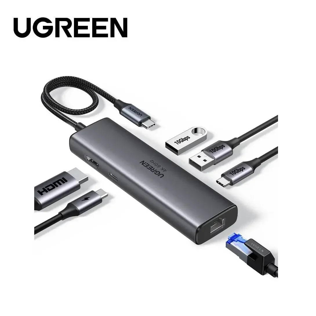 Ugreen 45000 6-in-1 USB-C Multiport Adapter with 4K 60Hz HDMI, 100W PD and Gigabit Ethernet - Thumbnail 2