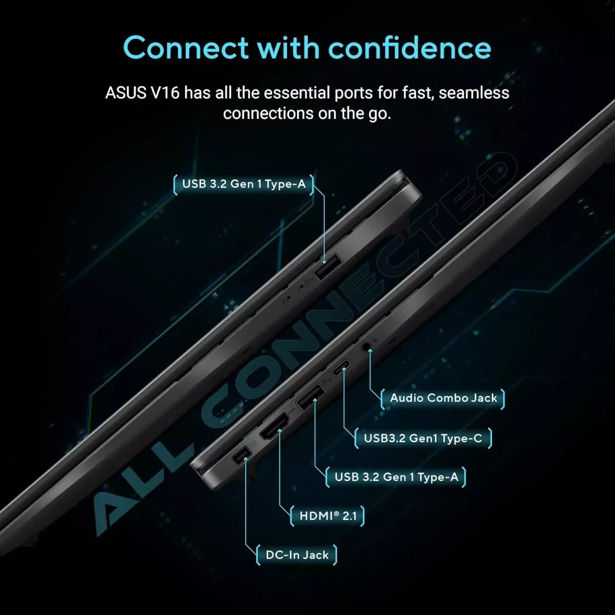 لابتوب ألعاب Asus V16 V3607VM-RP011 بمعالج Core 7 240H، رام 16GB DDR5، تخزين 1TB NVMe SSD، RTX 5060 8GB، DOS - Thumbnail 3