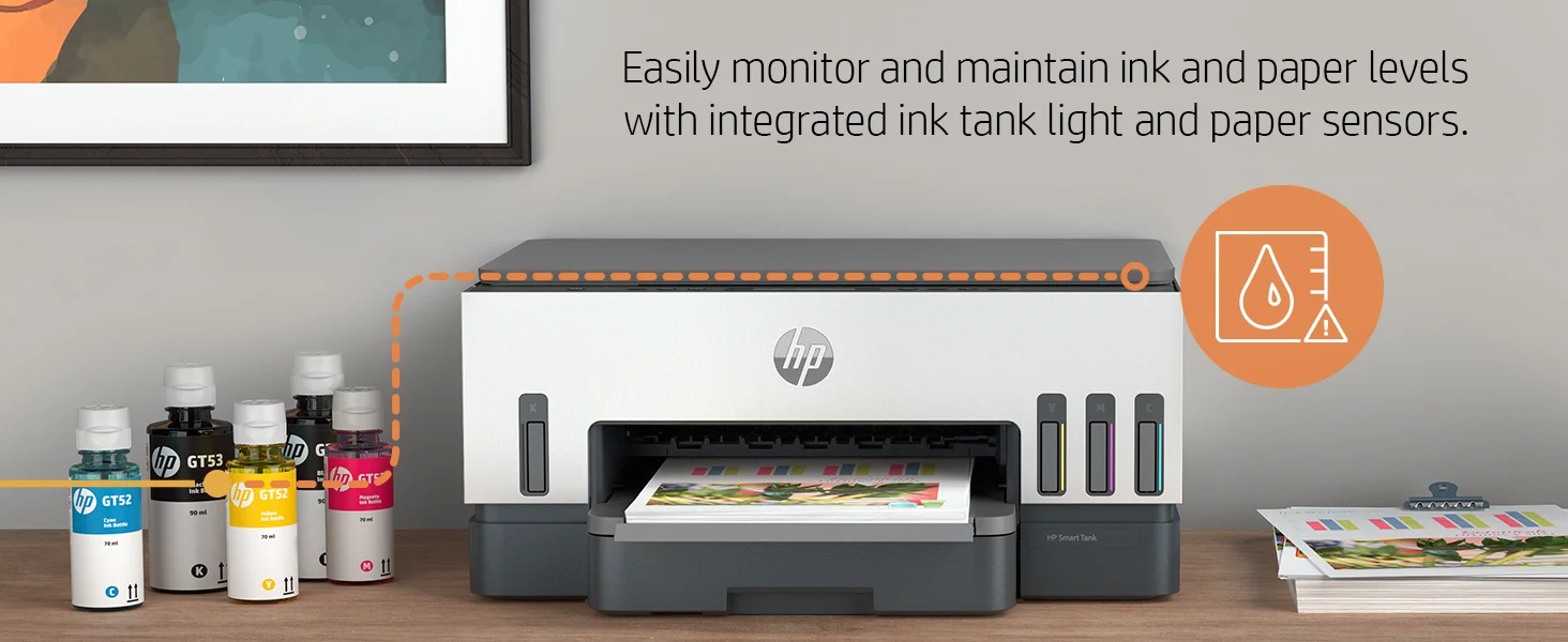 طابعة متعددة الوظائف HP Smart Tank 720 WiFi Duplex نافثة للحبر طباعة ومسح ضوئي ونسخ - Thumbnail 16