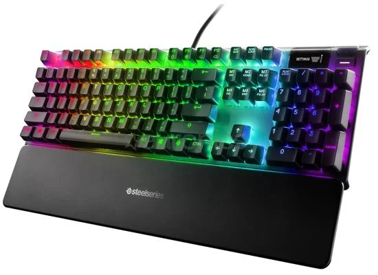 كيبورد ألعاب SteelSeries Apex 5 سلكي RGB ميكانيكي هجين مع شاشة OLED ذكية