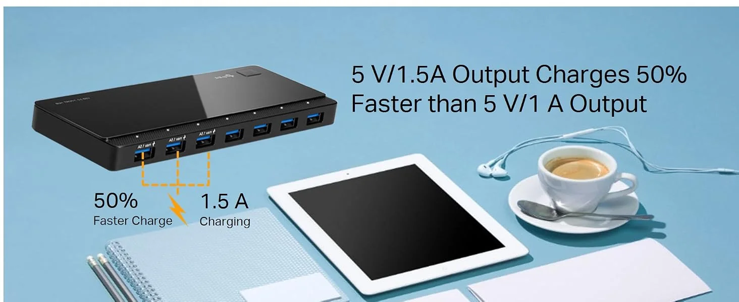 TP-LINK UH700 7-Port USB 3.0 Hub with 5Gbps Transfer Speed and 1.5A Fast Charging - Image 11