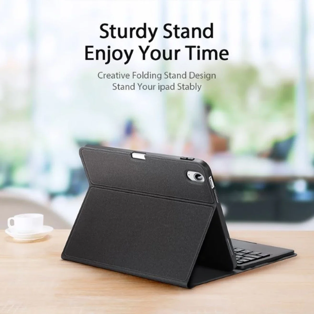 جراب لوحة مفاتيح DUX DUCIS TK Series بلوتوث جلدي مع لوحة لمس لجهاز iPad Pro مقاس 12.9 إنش (2020/2021/2022)، تخطيط إنجليزي - أسود - Thumbnail 2