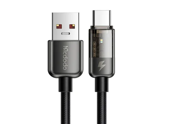 كابل Mcdodo CA3150 Type-C شفاف للشحن السريع ونقل البيانات 6A 100W بطول 1.2 متر - Image 7