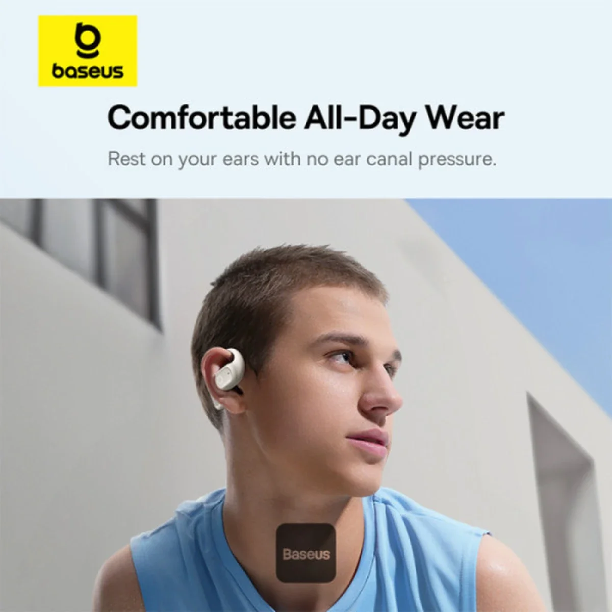 Baseus Eli 10i Fit Open-Ear TWS Earbuds Bluetooth 5.4, 16.2mm Drivers, 45H Battery, Stellar White - Thumbnail 7