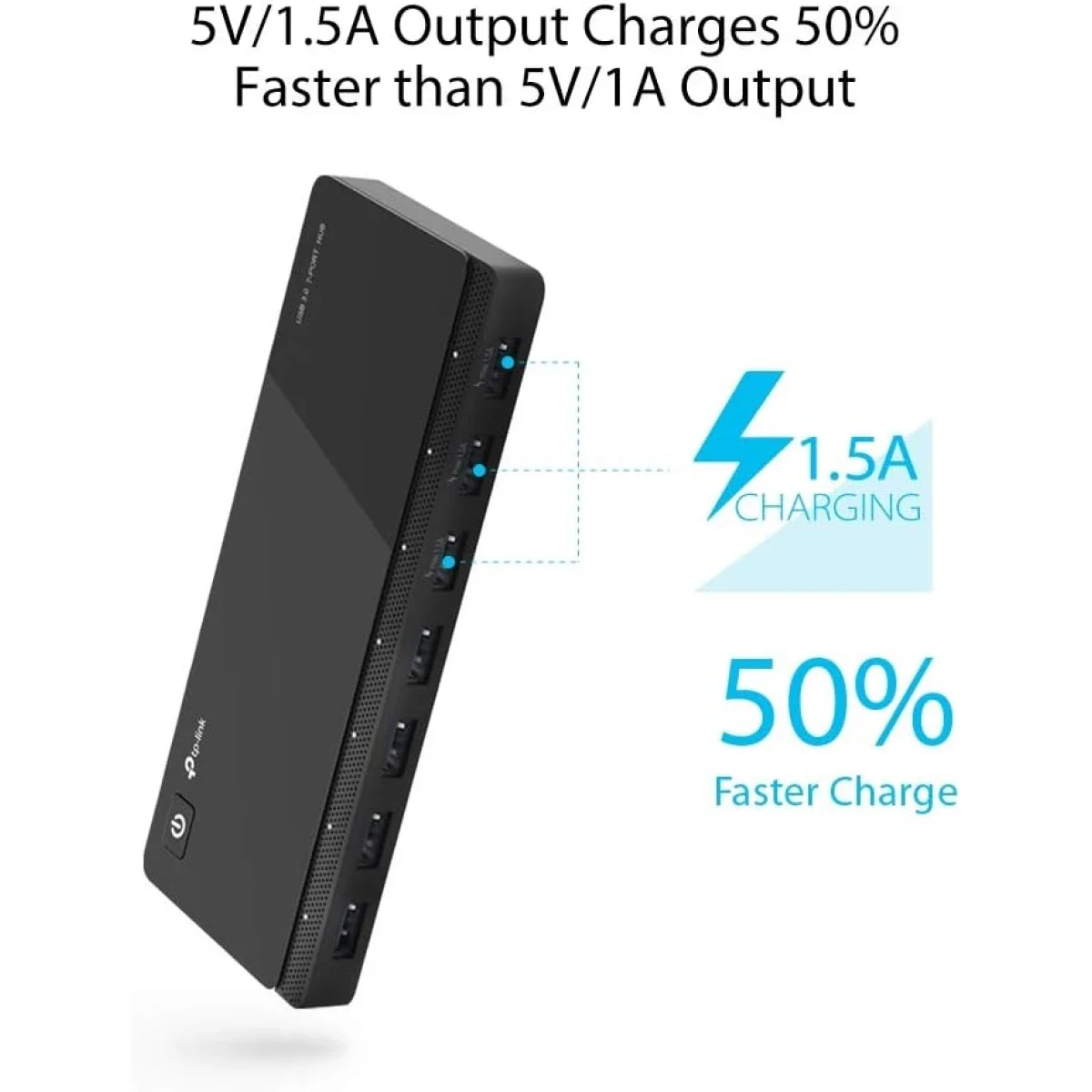 TP-LINK UH700 7-Port USB 3.0 Hub with 5Gbps Transfer Speed and 1.5A Fast Charging - Image 3