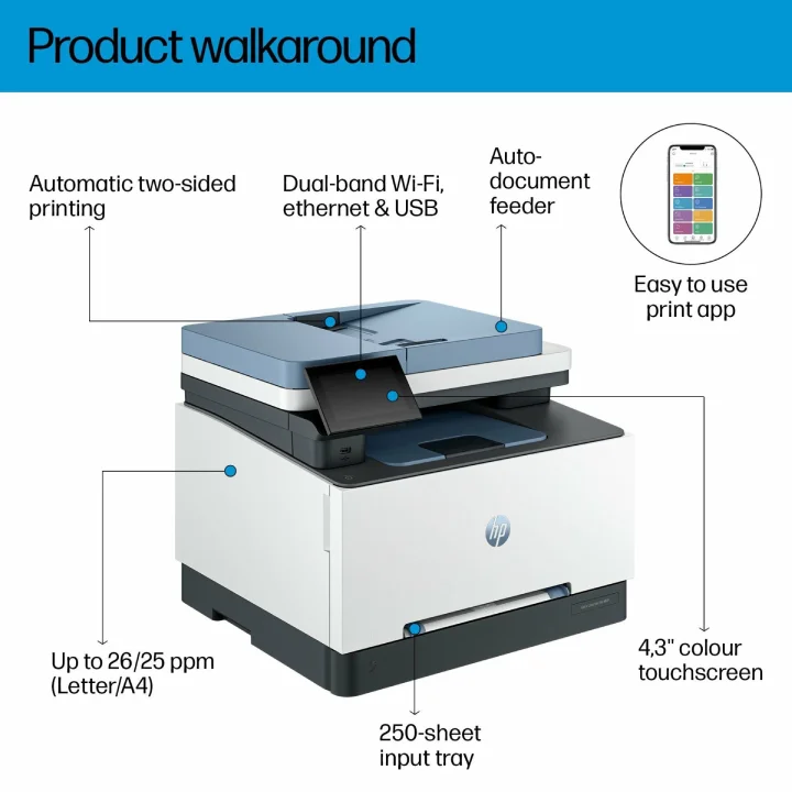 HP Color LaserJet Pro MFP 3303fdw Color Laser Multifunction Printer (499M8A) - Thumbnail 8