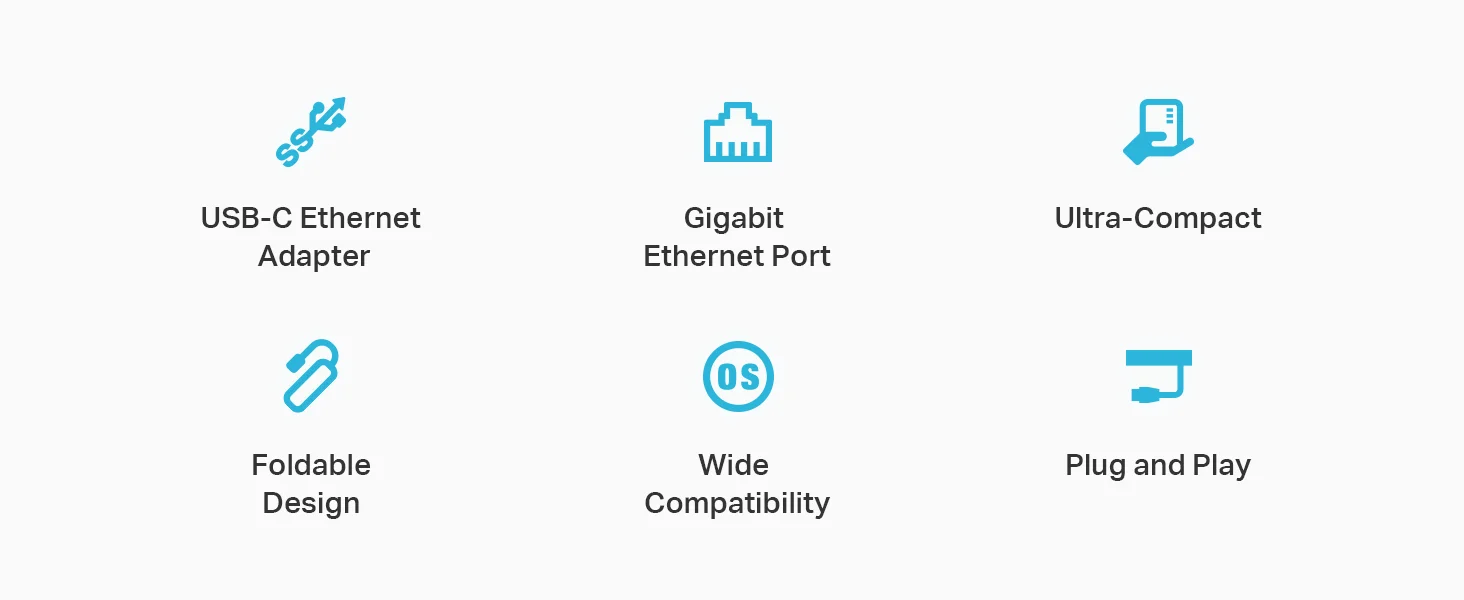 TP-LINK UE300C USB-C to Gigabit Ethernet Adapter - White - Thumbnail 8