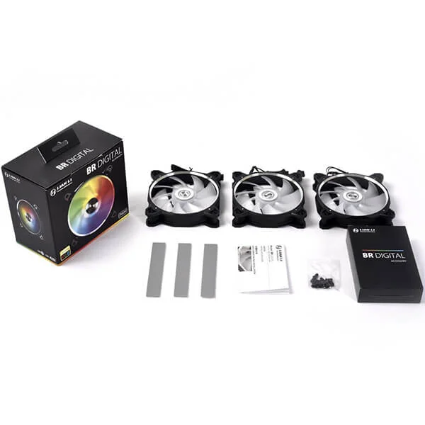 LIAN LI Bora Digital Series ARGB 120mm Case Fan 3 Pack Black - Image 3