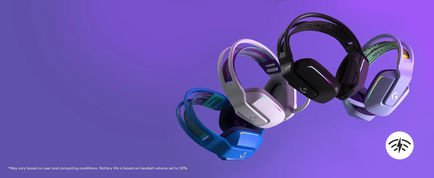 سماعة ألعاب Logitech G733 LIGHTSPEED لاسلكية مع إضاءة LIGHTSYNC RGB، أبيض - Thumbnail 15