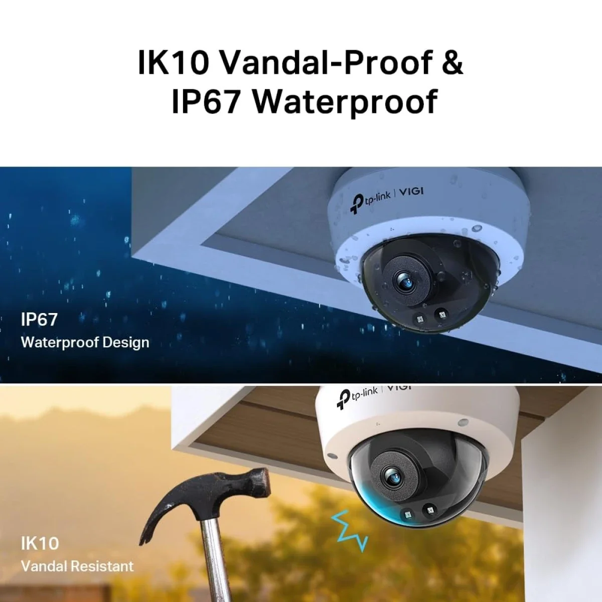 كاميرا شبكية قبة بالأشعة تحت الحمراء TP-LINK VIGI C240I بدقة 4MP مع PoE وIP67 وIK10 - Image 9