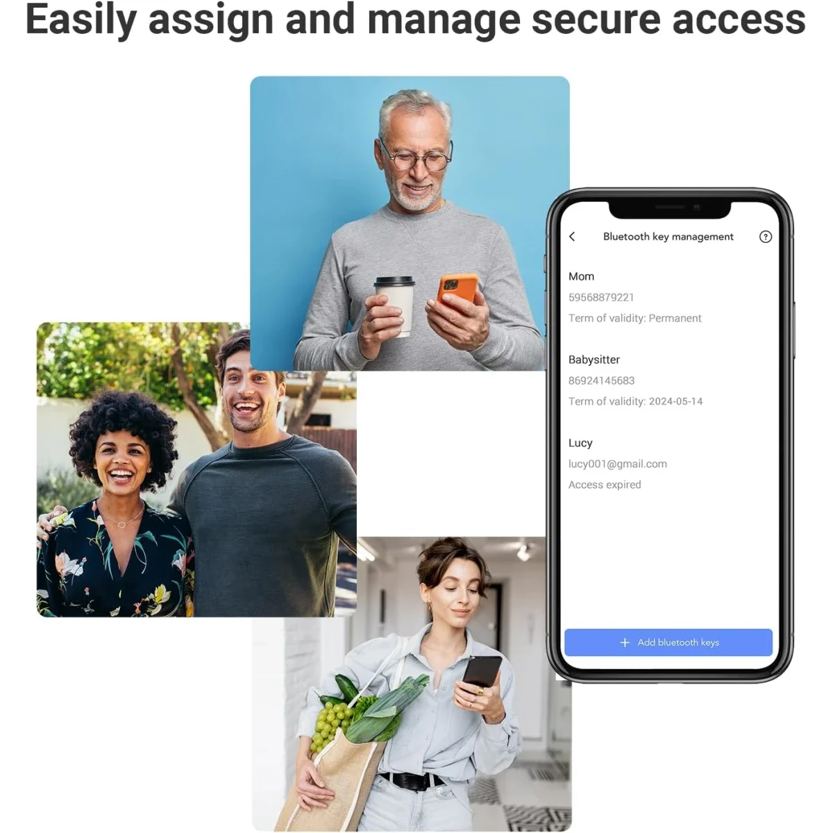 قفل باب ذكي Ezviz DL50FVS (6068) 8 في 1 بتعرّف ثلاثي الأبعاد على الوجه، ذاكرة 8GB، رؤية ليلية 2 متر وتحكم عبر التطبيق - Thumbnail 8