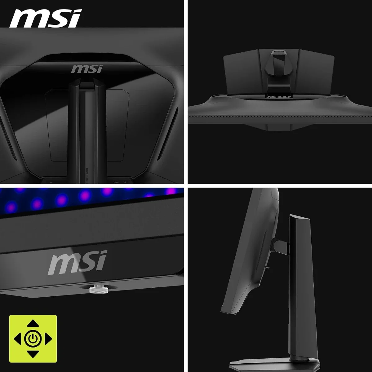 شاشة ألعاب MSI 27 إنش Rapid VA Mini-LED بدقة 2K QHD، 300 هرتز، 0.5 مللي ثانية، AMD Adaptive Sync، HDMI، DisplayPort، VESA، تعديل الميل والارتفاع، سماعة، أسود - MAG 274QPF X30MV - Thumbnail 6