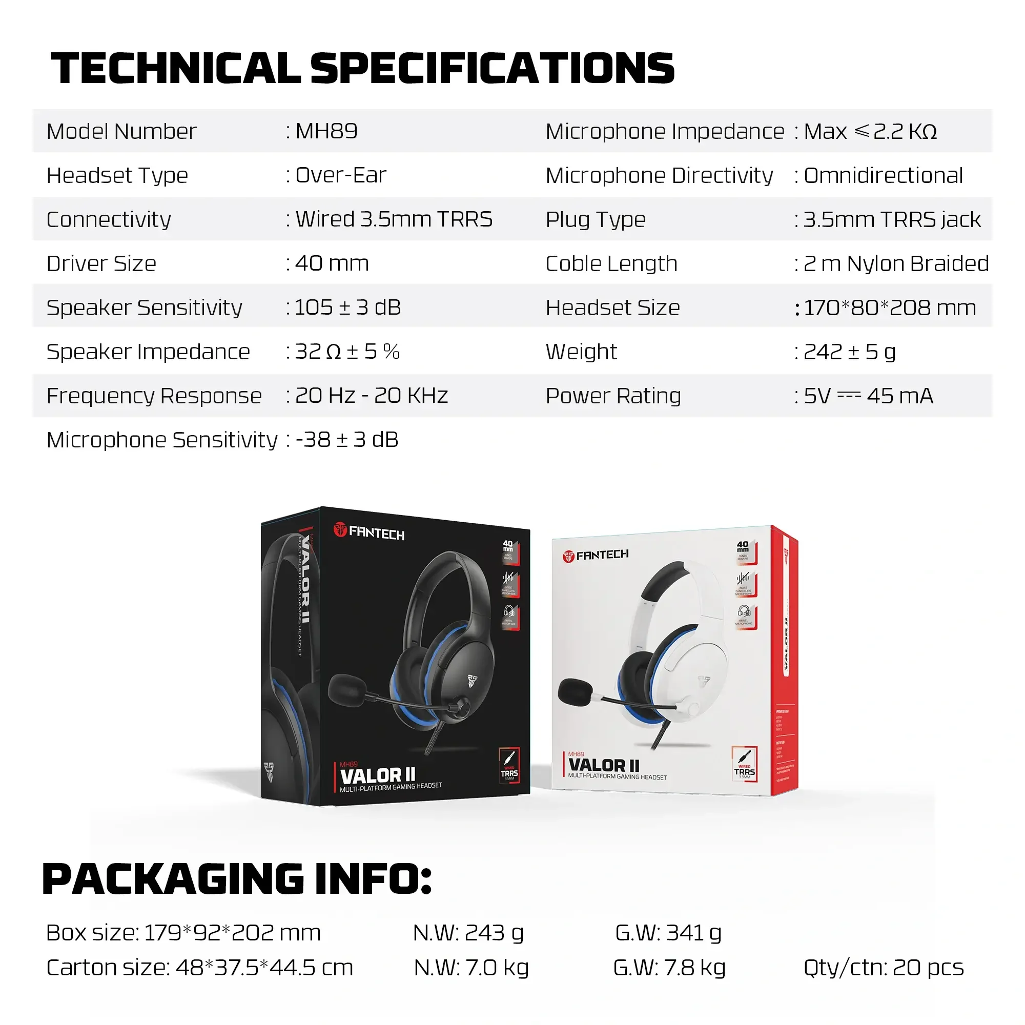 Fantech MH89 VALOR II Multi-Platform Gaming Headset - Black - Thumbnail 6