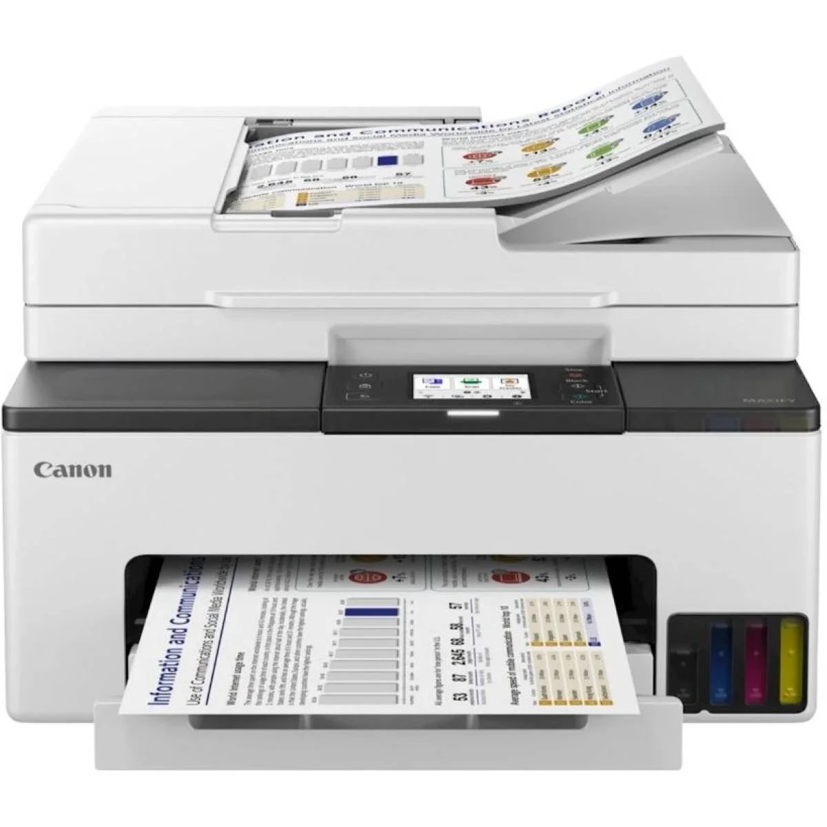 طابعة متعددة الوظائف Canon MAXIFY GX2040 بخزان حبر لاسلكية وشبكية مع مغذي مستندات تلقائي - أبيض - Image 2