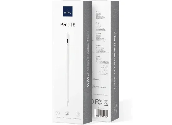 قلم ذكي WIWU Pencil E A02 لأجهزة iPad مع رفض راحة اليد، 130 مللي أمبير، USB-C، أبيض - Image 7