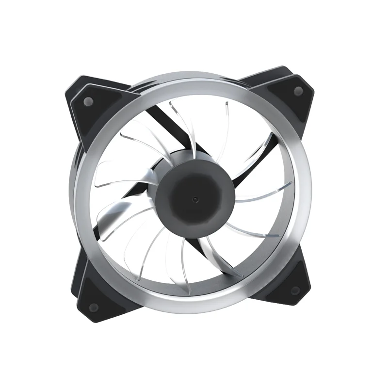مروحة كيس ORICO ORICO-CSF-6LD-BK-BP بإضاءة RGB حلقية 120×120×25 مم، 4+3 Pin