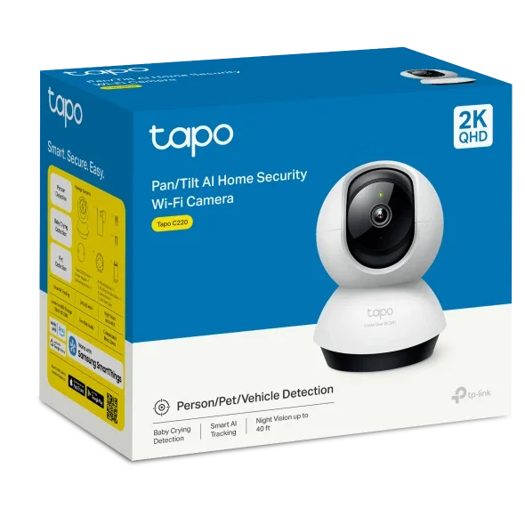TP-LINK Tapo C220 Pan & Tilt AI Home Security Wi‑Fi Camera 2K QHD - Image 4