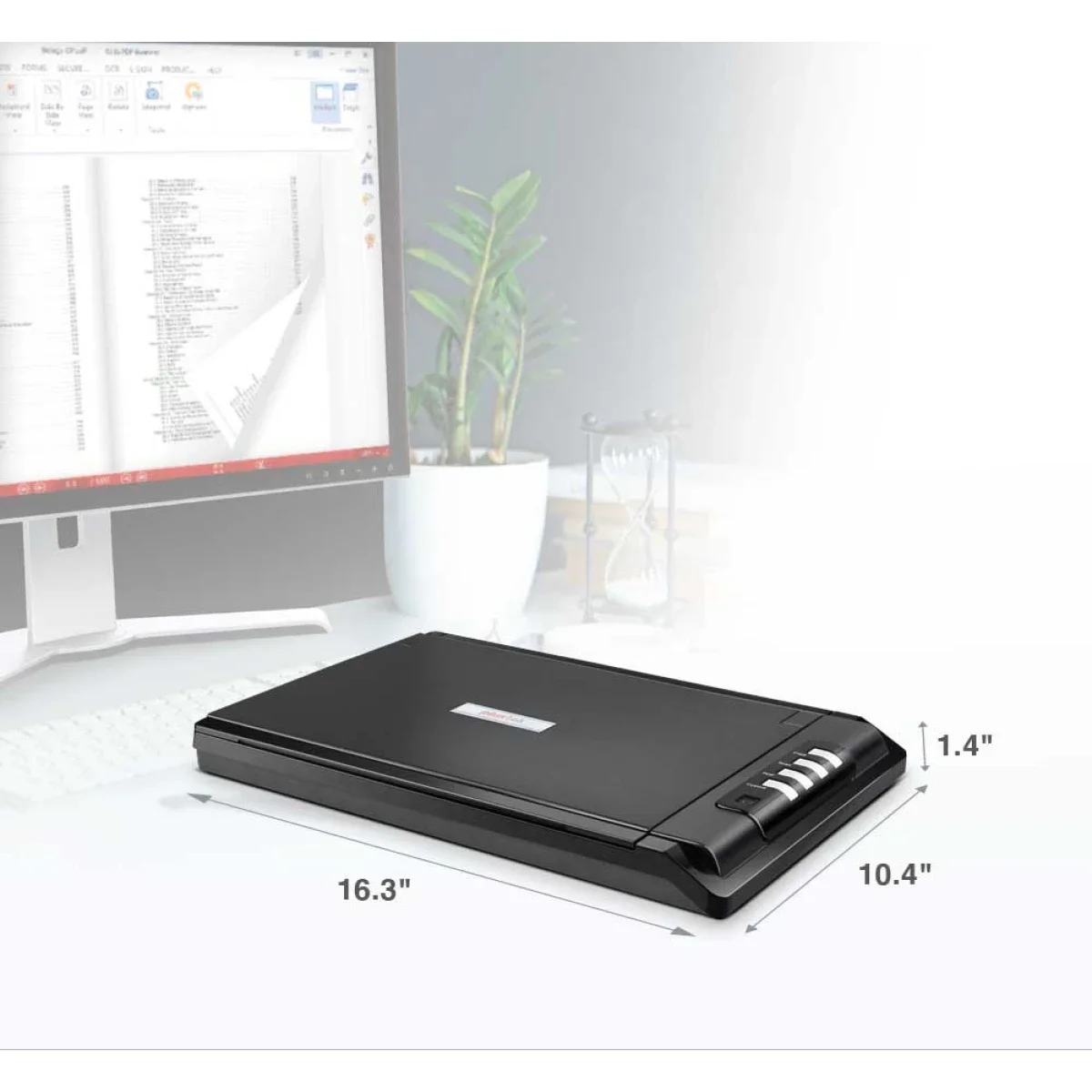 ماسح ضوئي Plustek OpticSlim 2700 مسطح عالي السرعة، 1200 dpi، مسح خلال 3 ثوانٍ - Image 3