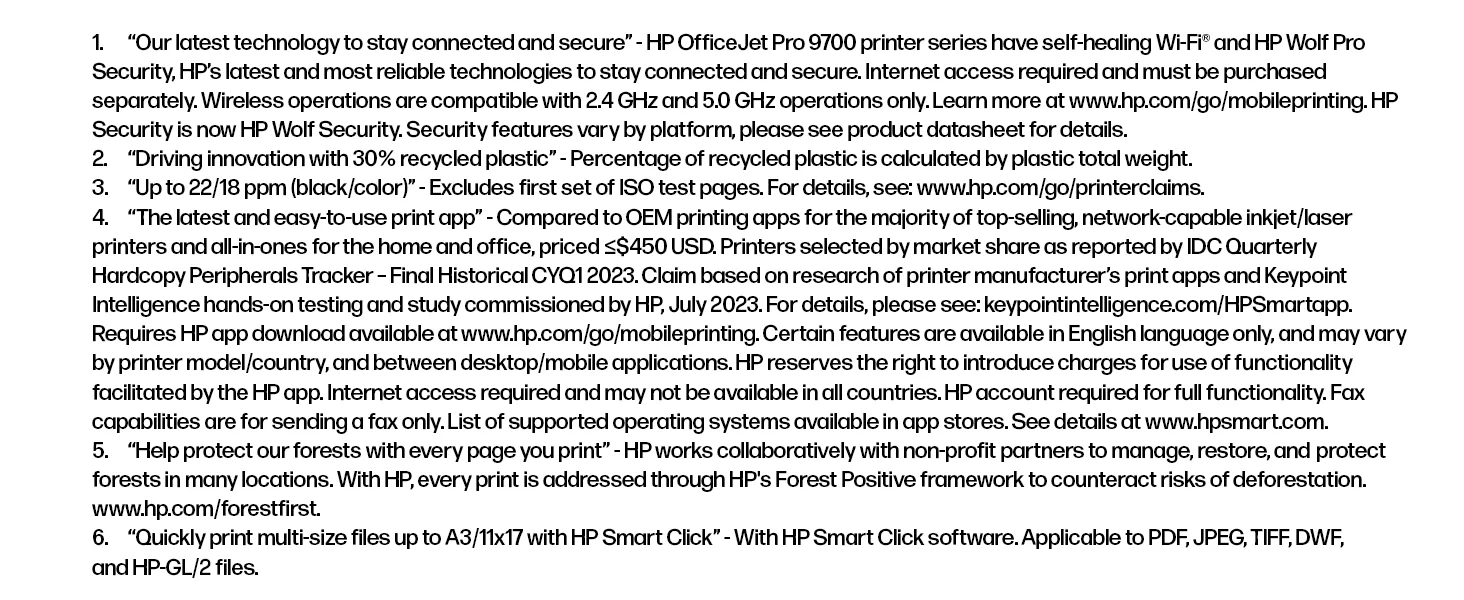 طابعة HP OfficeJet Pro 9730 الكل في واحد A3 ملونة نافثة للحبر مع اتصال لاسلكي وADF وطباعة على الوجهين - Thumbnail 18