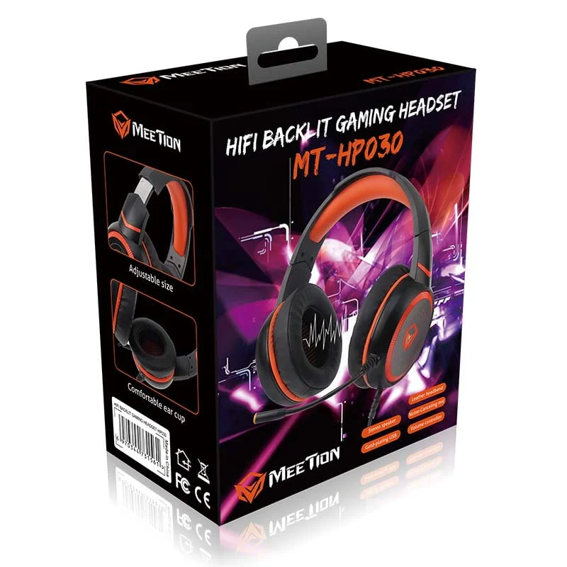 سماعة ألعاب Meetion MT-HP030 باتصال USB وصوت HIFI وإضاءة خلفية - Image 5