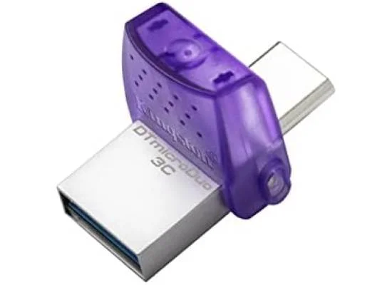 فلاش ميموري Kingston DataTraveler microDuo 3C بسعة 128GB بمنفذي USB-C وUSB-A OTG - Thumbnail 2