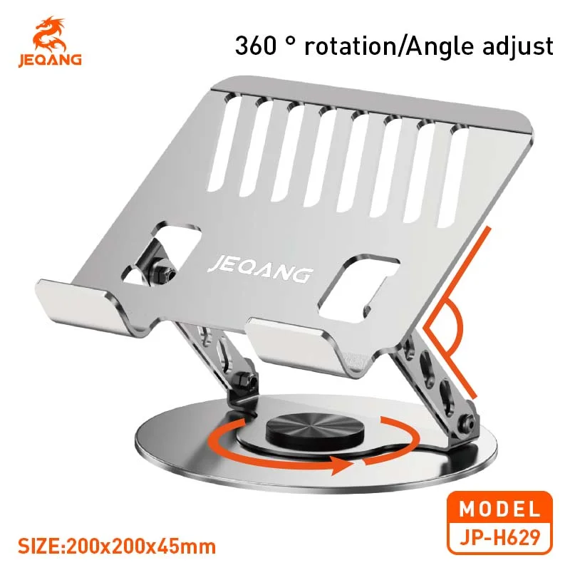 حامل لابتوب JEQANG JP-H629 محمول من سبائك الألومنيوم بدوران 360° - Image 4