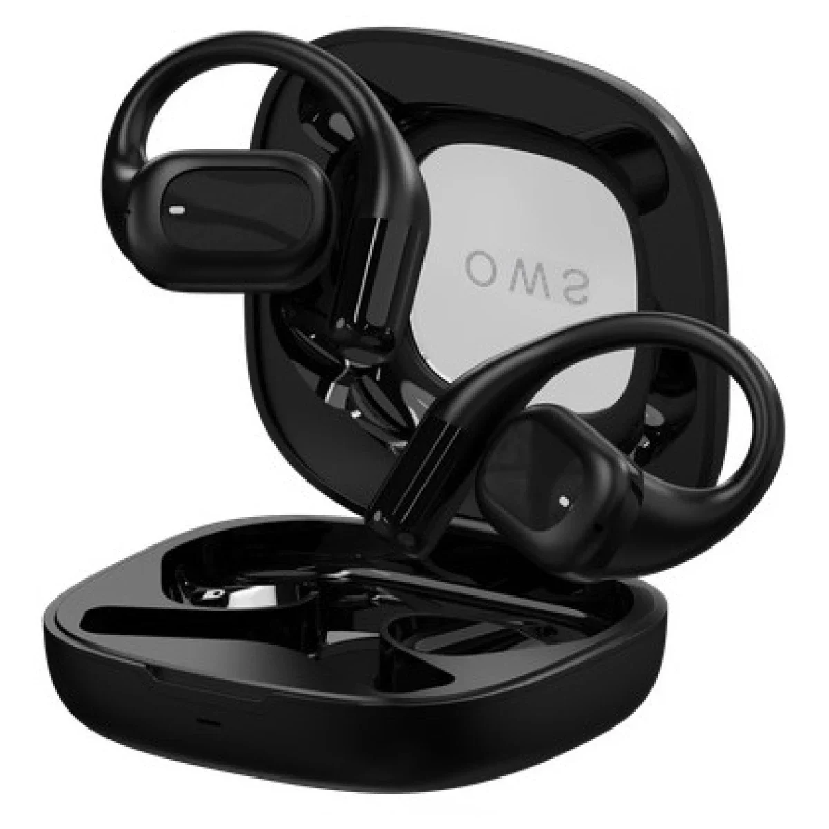 WIWU O100 OpenBuds True Wireless Bluetooth Earbuds with Noise Cancelling, 30-Hour Battery Life - Black - Image 3