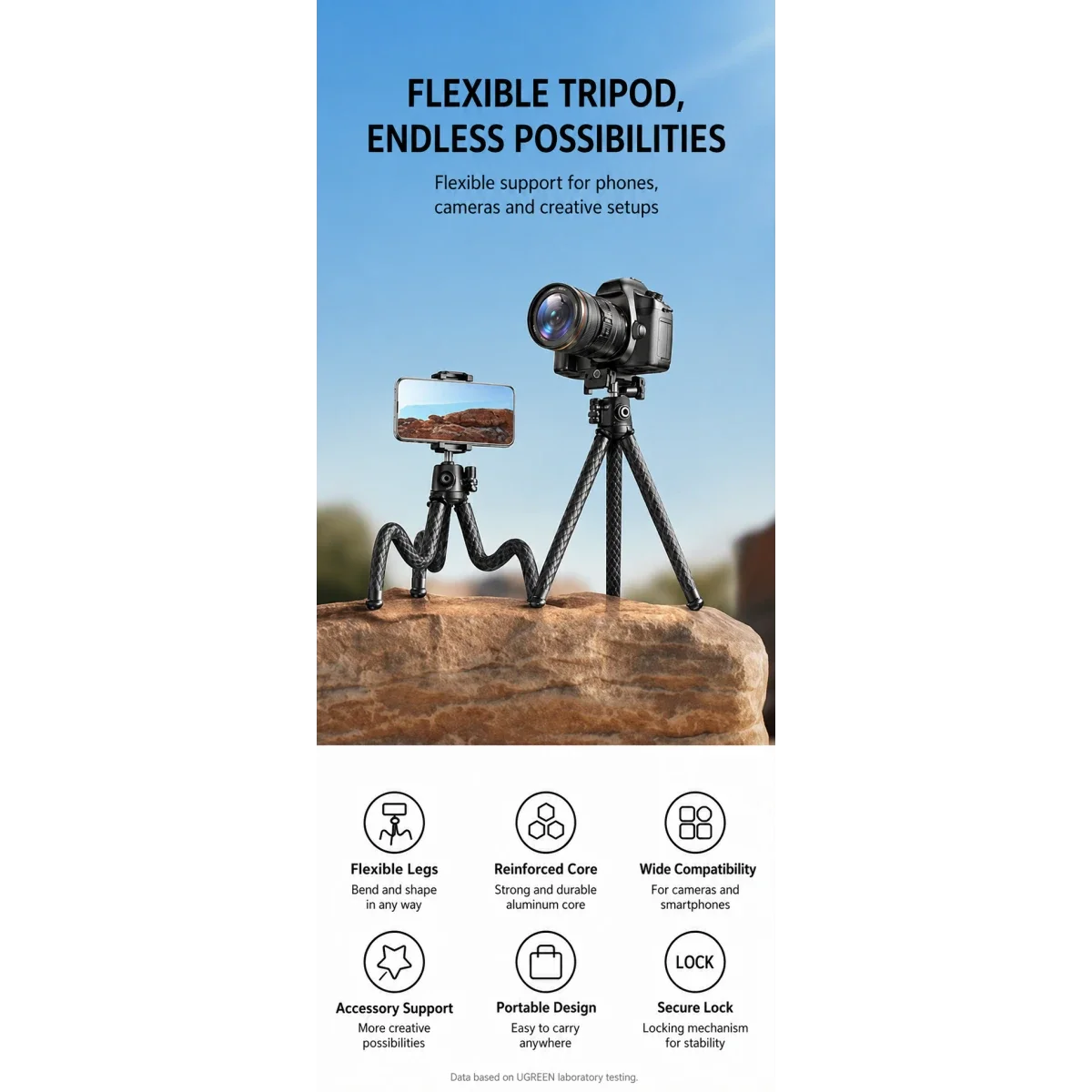 Ugreen LP752 Flexible Octopus Tripod with Adjustable Legs 25710 - Image 2