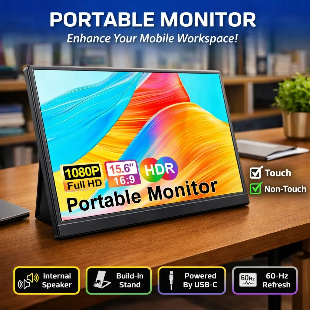 شاشة CT CTPORTMONI156V2 محمولة 15.6 إنش IPS بدقة Full HD 1080p