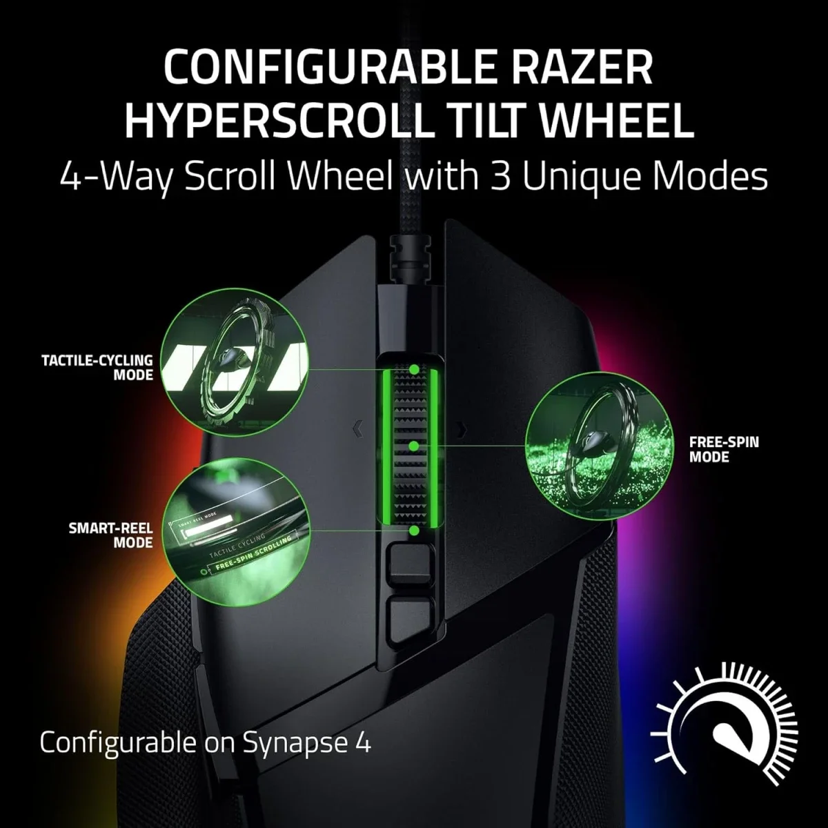 Razer Basilisk V3 35K Wired Gaming Mouse, 35000 DPI, Black - Thumbnail 2