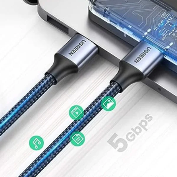 Ugreen 80791 USB 3.0 Male to Male Braided Cable 2M - Thumbnail 2