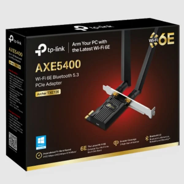 TP-LINK Archer TXE72E AXE5400 Wi-Fi 6E Bluetooth 5.3 PCIe Adapter - Image 1
