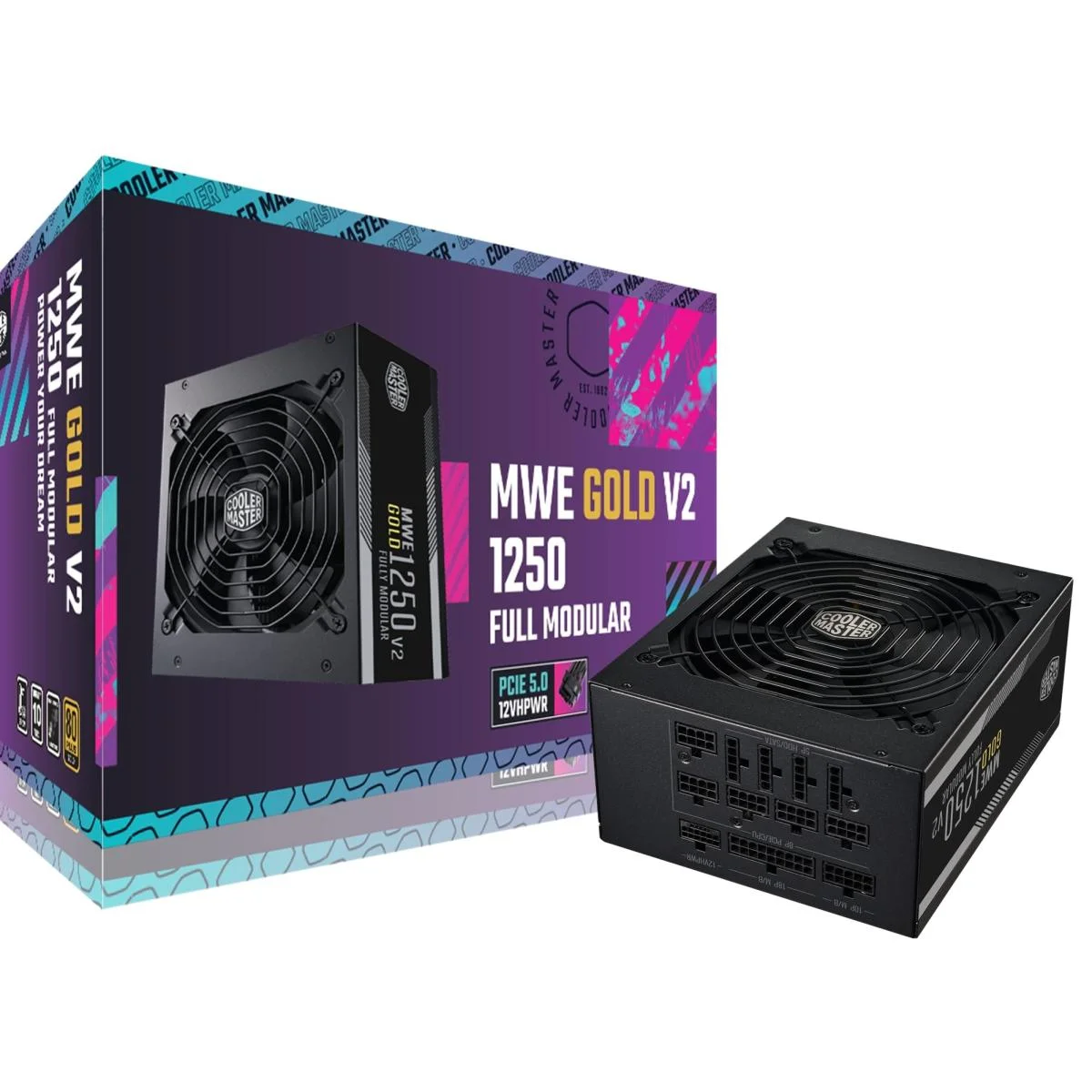 Cooler Master MWE Gold 1250 V2 ATX 3.0 1250W 80 Plus Gold Fully Modular Power Supply