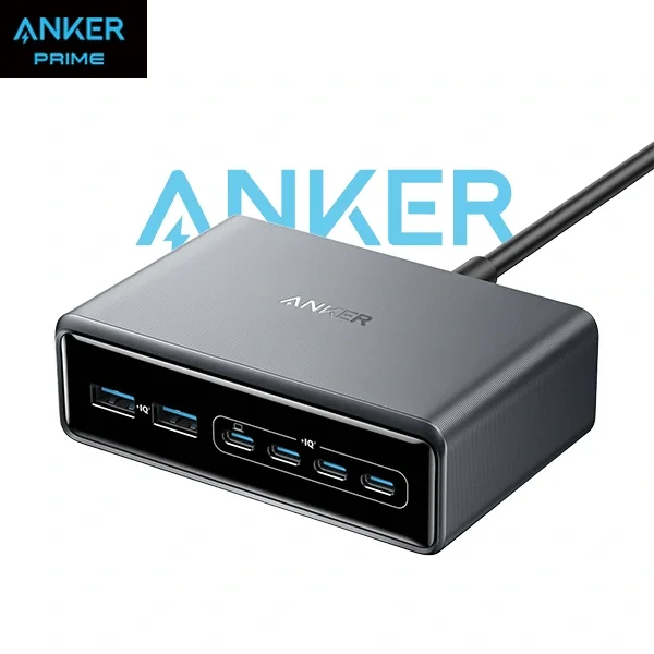 شاحن مكتبي Anker Prime Charger A2683241 بقدرة 200 واط و6 منافذ بتقنية GaN