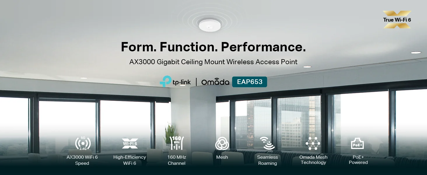 TP-LINK EAP653UR AX3000 Wi-Fi 6 Ultra-Slim Mesh Wireless Access Point - Image 7