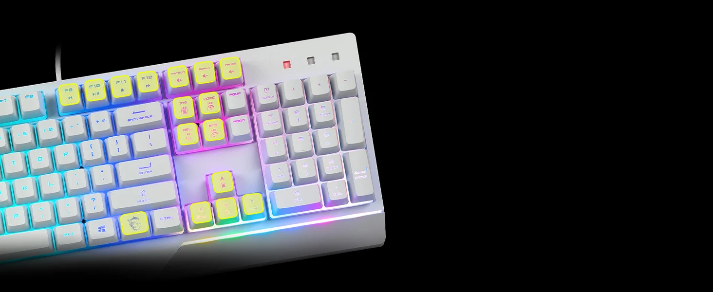 كيبورد ألعاب MSI Vigor GK30 RGB بإضاءة RGB 6 مناطق أبيض - Thumbnail 12