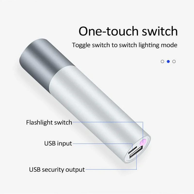 D02 Portable Rechargeable LED Flashlight with Power Bank - Thumbnail 10