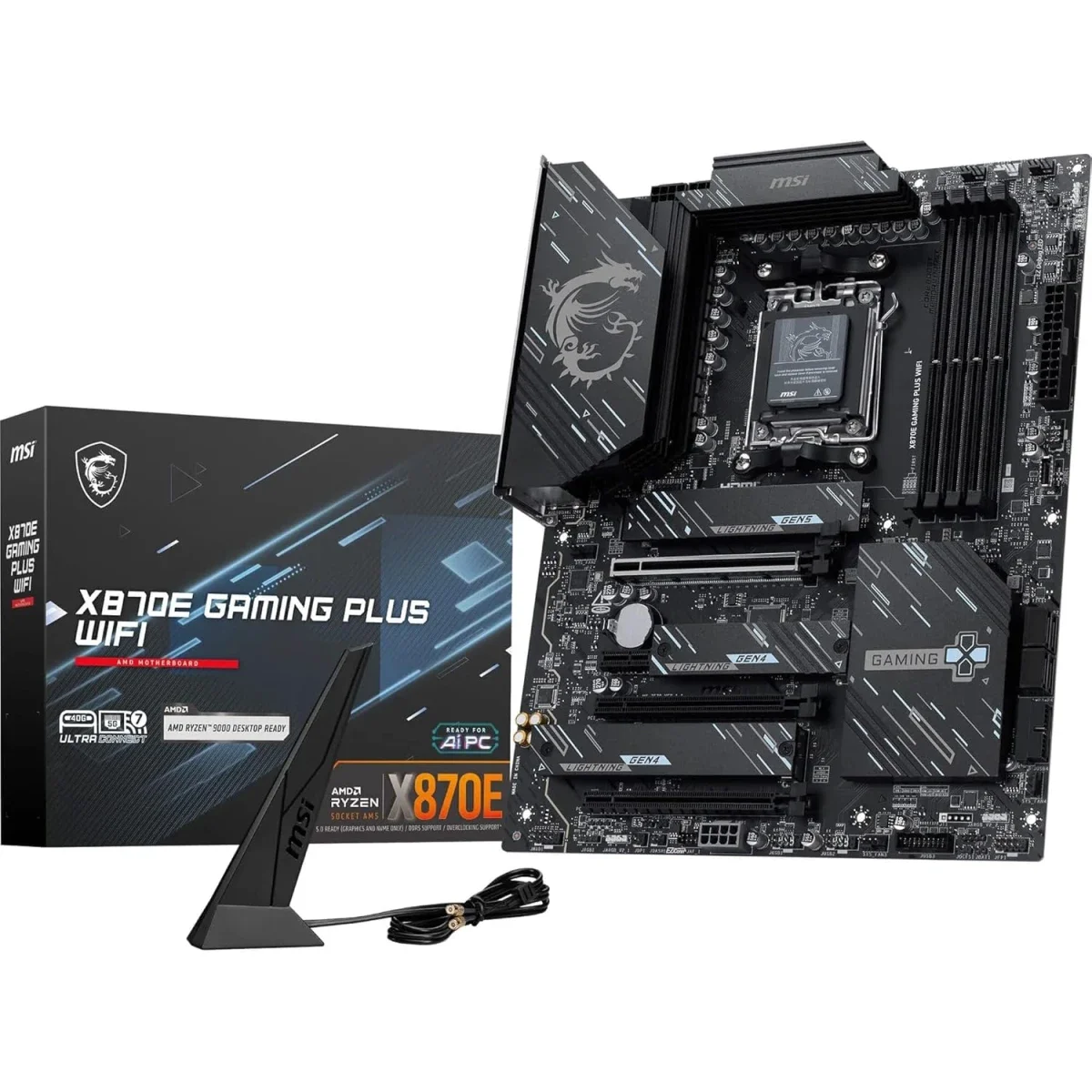 لوحة أم ألعاب MSI ATX AM5 DDR5 Wi‑Fi 7 بسرعة 8200+ MT/s OC وPCIe 5.0 X870E GAMING PLUS WIFI - Thumbnail 2
