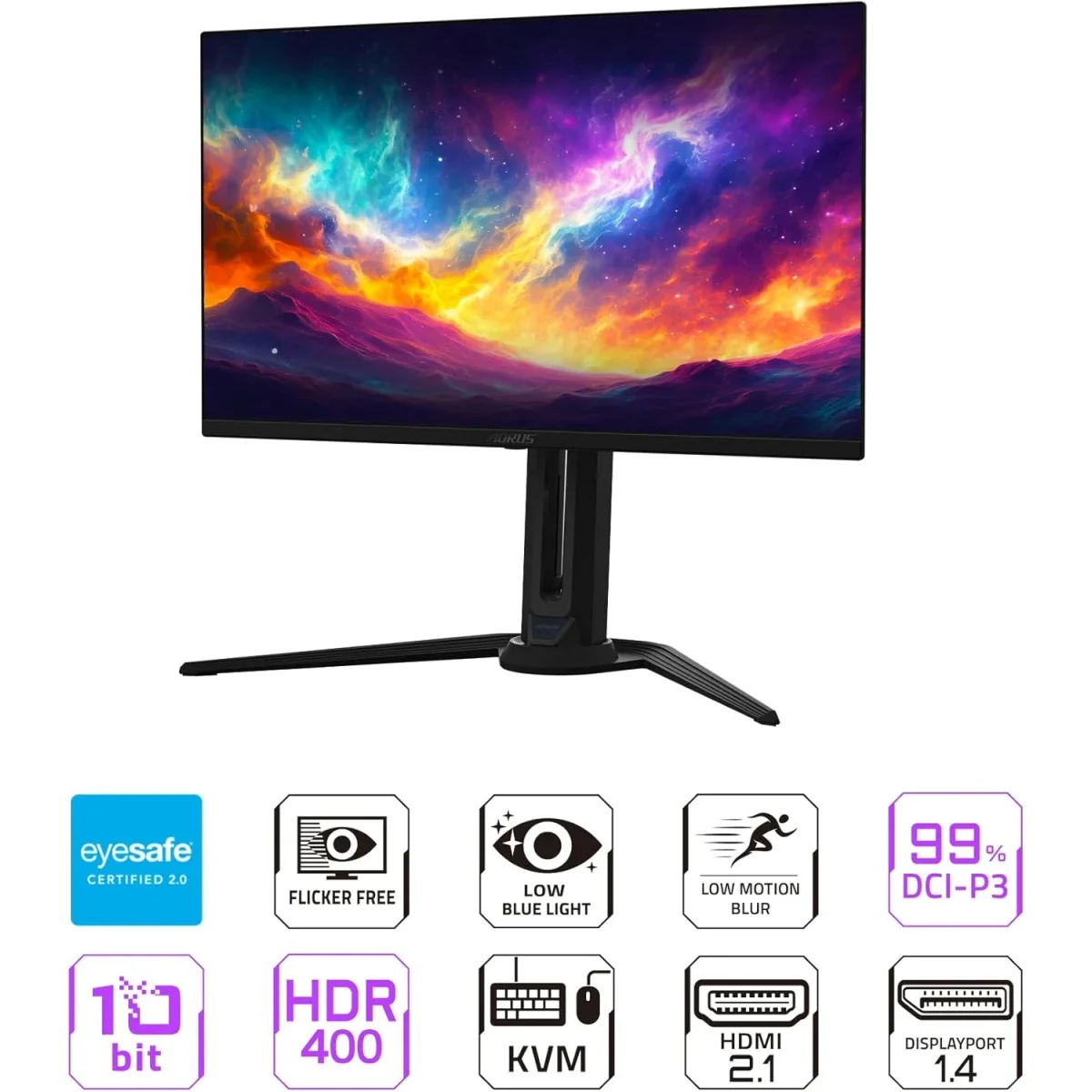 شاشة ألعاب GIGABYTE FO27Q3 AORUS QD-OLED قياس 27 إنش QHD بتردد 360Hz - Thumbnail 2