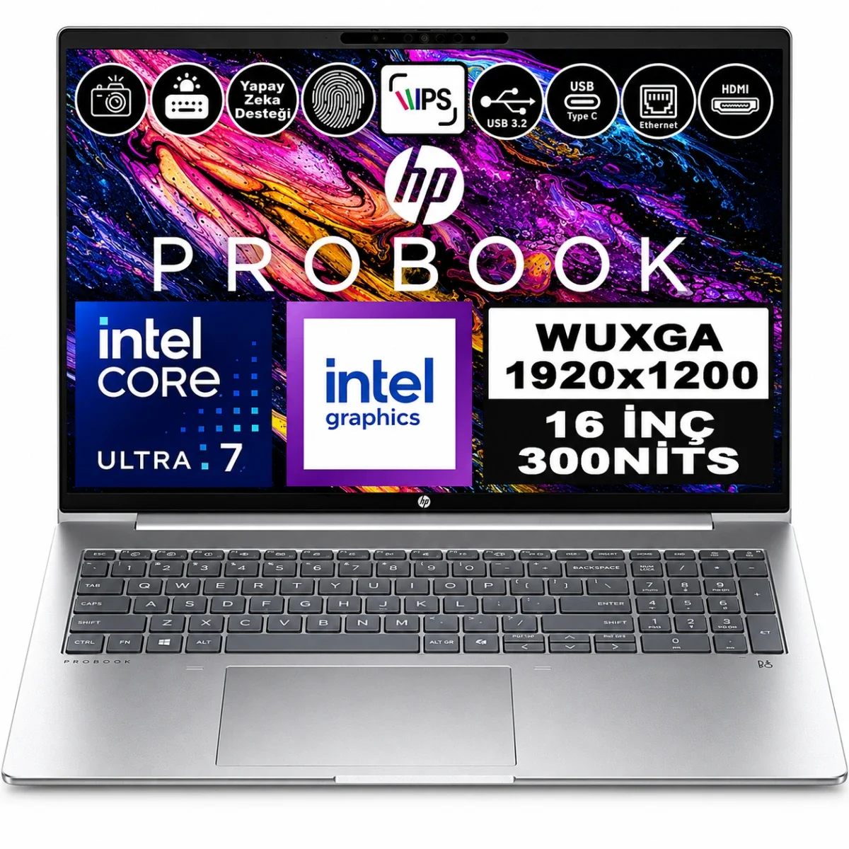 HP ProBook 4 G1iR 16 (2025) Laptop Intel Core Ultra 7 150U 16GB RAM 512GB SSD 16-inch WUXGA IPS Silver